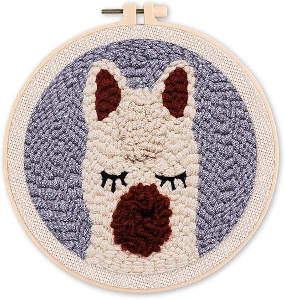 Figured'Art Complete Punch Needle Kit with Llama Design