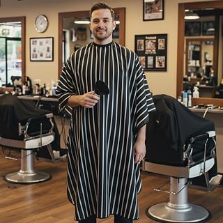 Barber Cape-Hair Cutting Cape with Neck Duster Brush,Professional Salon Barber Capes Accessories for Men Women Home Haircut