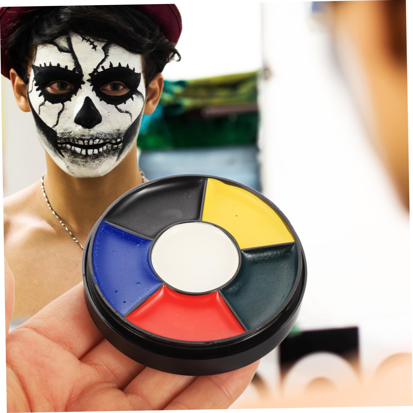 Kit di Trucco per Halloween da 3 Pezzi 6 Ruote di Pigmento Materiali per Il Trucco Decorazioni per Feste Sicure per Cosplay