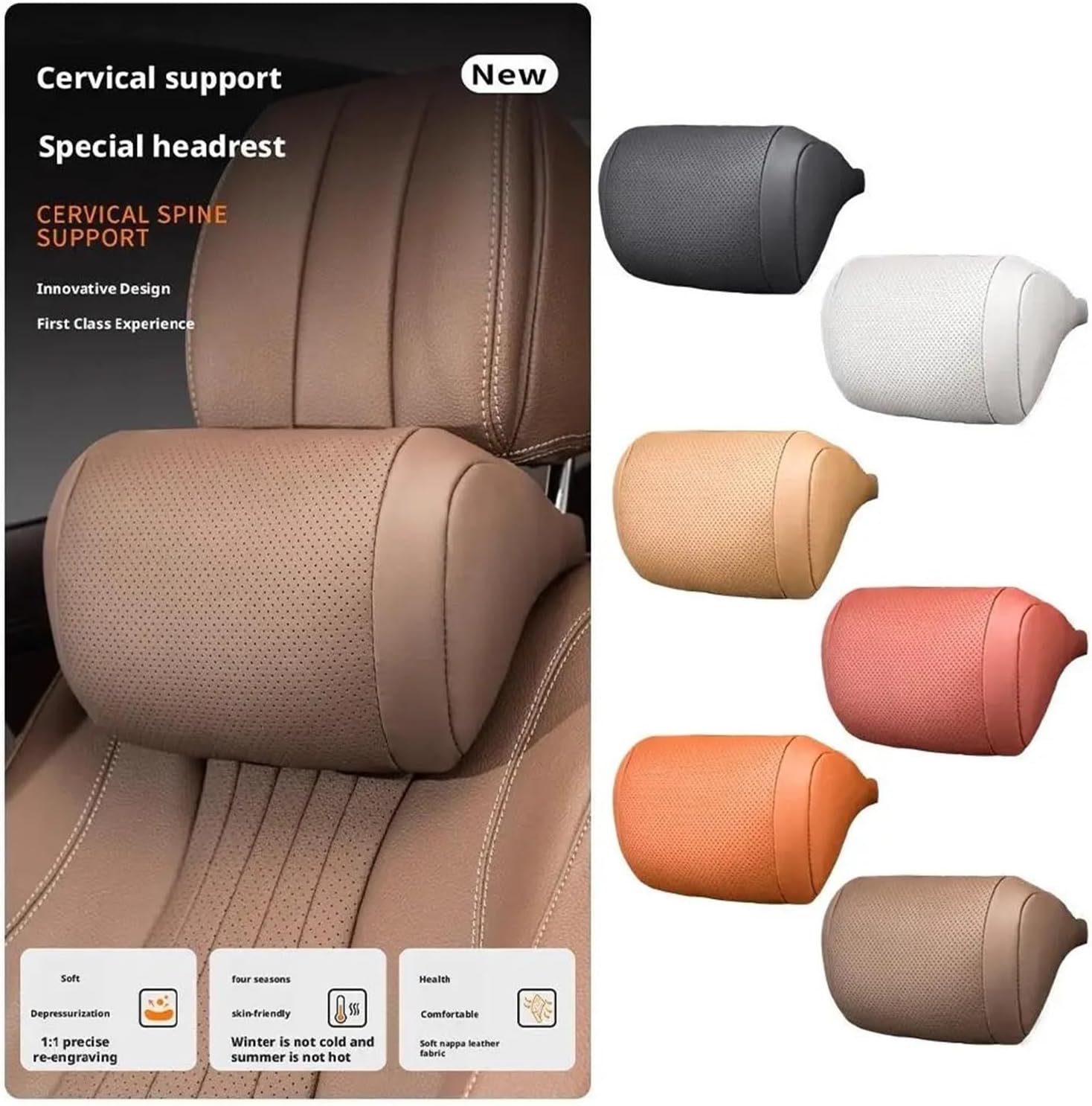 Fit for Seat Headrest Comfortable Breathable Support Pillow Ultra-Soft Comfort Relieves(E)