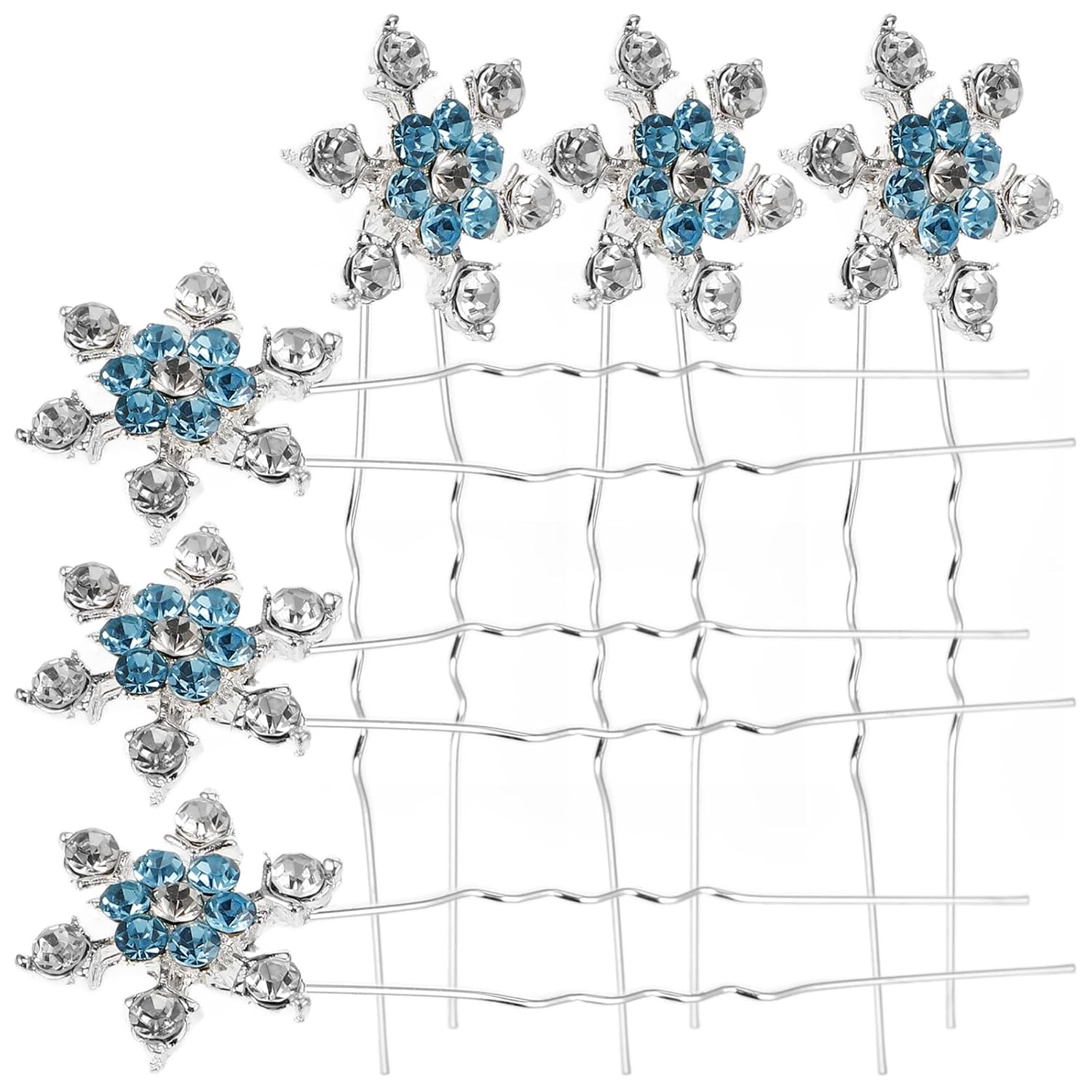 FOMIYES pcs hair barrettes for women u shape bobby Snowflake Hair Pins bride hair clip bridal headpiece hair jewels for women Hair Accessories Bride Hairpin Stylish Headwear