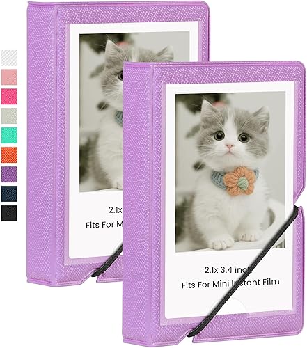 Lifting Paquete de 2 mini álbumes de fotos con 28 bolsillos de 2 x 3 pulgadas, para cámara instantánea Fujifilm Instax Mini 7s 8 9 11 25 26 40 50s