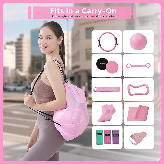 Kit de Pilates AuroraSynth con Aro, Pelota, Bandas y Accesorios miniatura 6