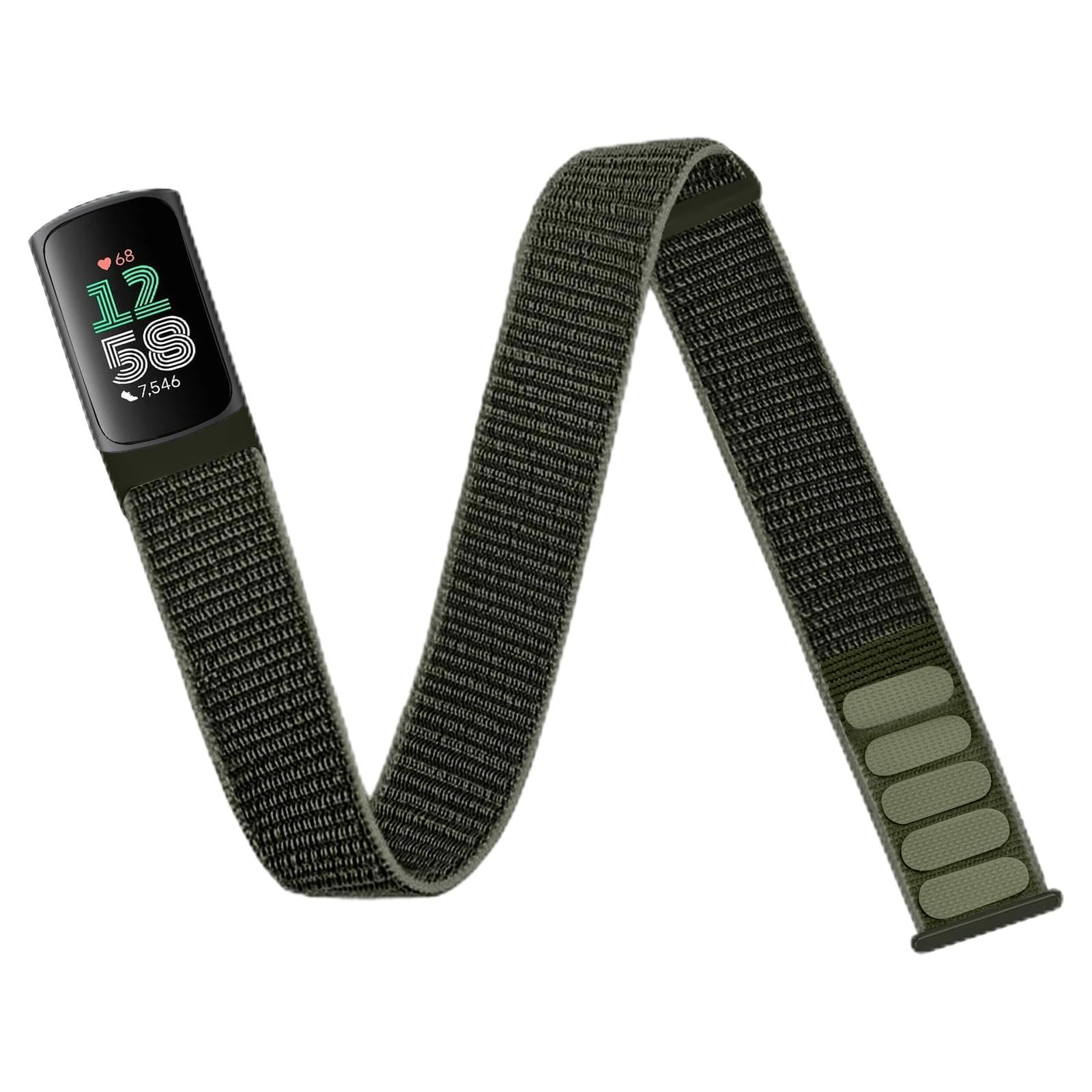 chinbersky Sports Armband Arm Ankle Strap Compatible with Fitbit Charge 6/5 Wristbands, Nylon Elastic Adjustable Soft Exercise Bracelet Jogging for Men Women