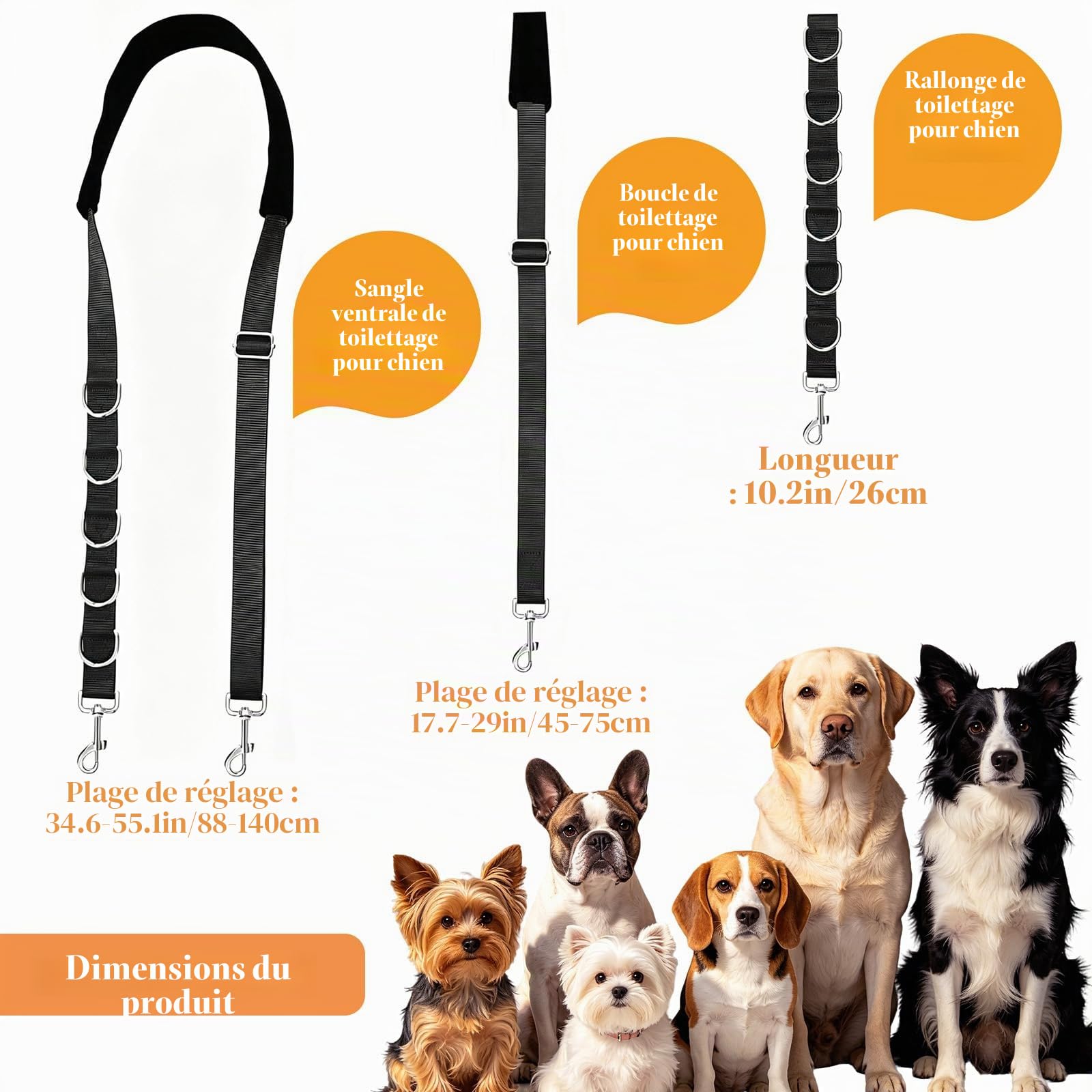 ASOCEA Bande De Sangle Ventrale De Toilettage pour Chien Boucle De Retenue De Bain RéGlable Noose Nylon Bain De Plomb pour Chat pour Chiot Chaton Petits Chats Moyens Chiens Coupe De Cheveux Lavage