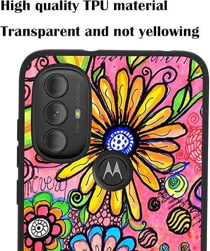 Miniatura 2 de Compatible con Moto G Power 2022, funda de flores psicodélicas, diseño de pintura colorida hippie Indie Foral para Moto Case para niños, niñas y