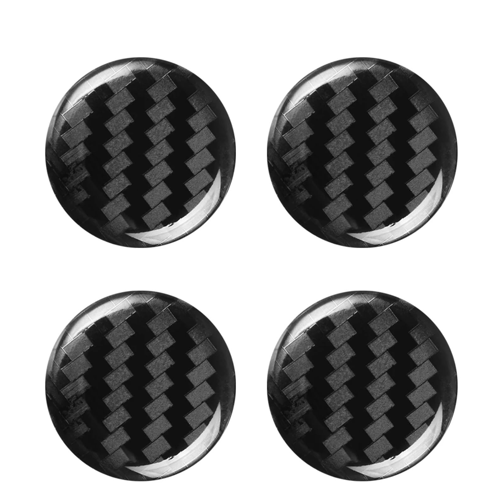 4Pcs 20mm Car Lock Keyhole Stickers Decoration Protection(Carbon Fiber Style)