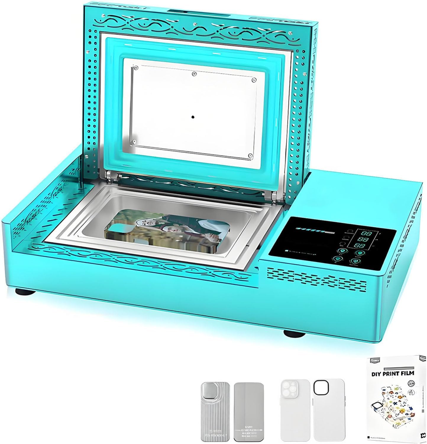 180°C Fast Heat Sublimation Kit, 3D Phone Case Heat Press Machine, Professional 3D Vacuum Heat Press Machine with Accurate Time Control for Custom Case Making OnlyMachine-0PCS