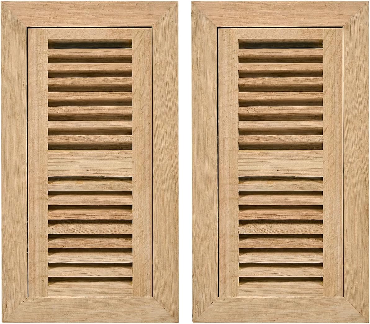 2Pcs Red Oak Hardwood Flush Mount Floor Register, 4X10 Inch, with Damper, High Output Air Flow, Unfinished