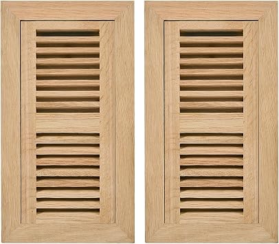 2Pcs Red Oak Flush Mount Floor Register,4X10 Inch,with Damper,Unfinished
