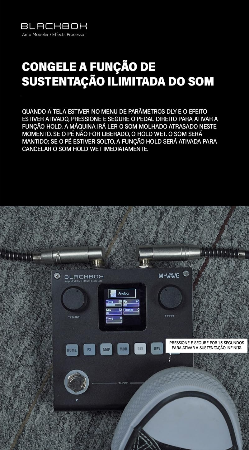 M-vave BLACKBOX Modelador de Amp Guitarra/Baixo Multi Effects