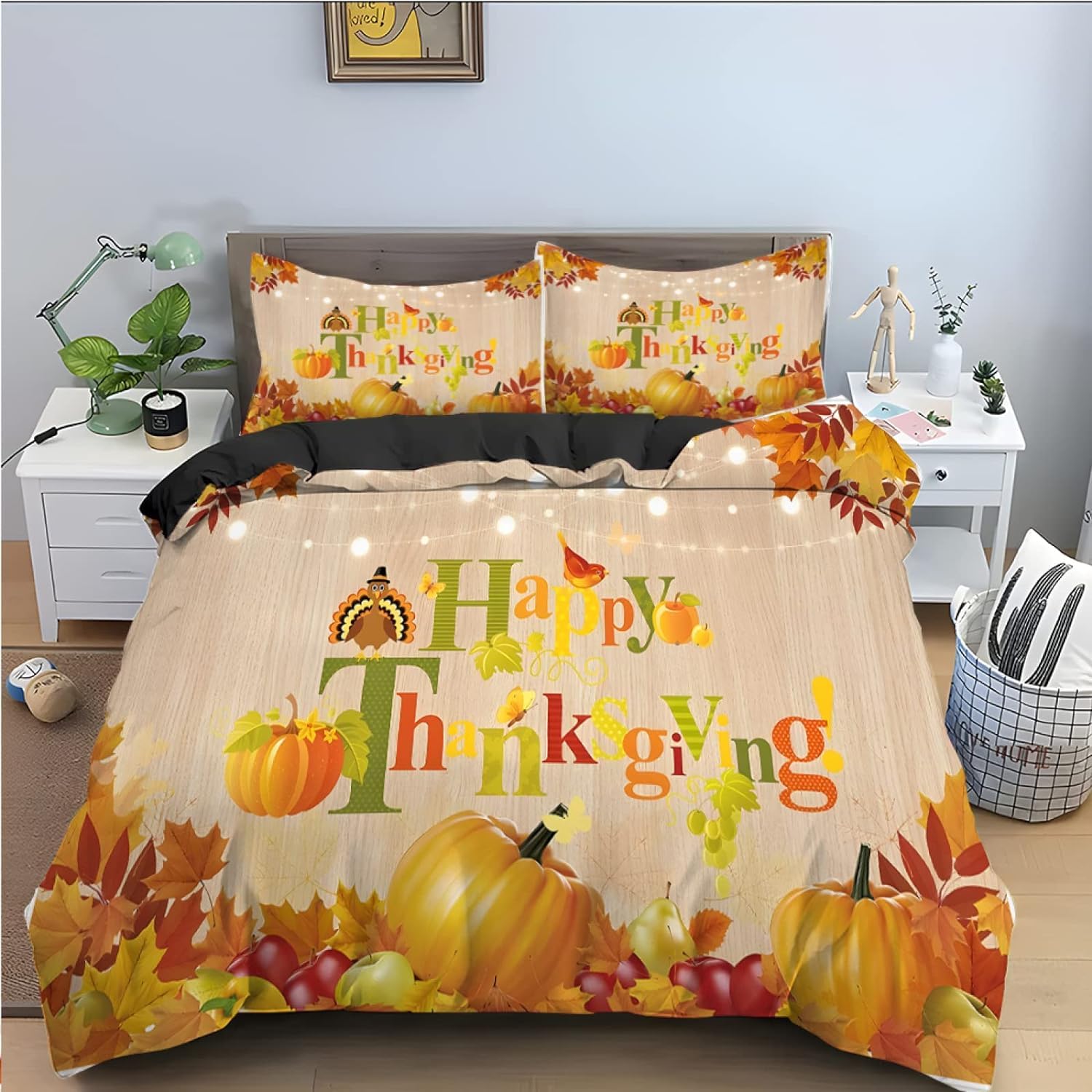 Komplet pościeli 155 x 220 cm – zestaw pościeli z miękkiej mikrofibry z poszewką na kołdrę 155 x 220 + 1 poszewka na poduszkę 80 x 80 cm z zamkiem błyskawicznym dla dziewcząt i chłopców
