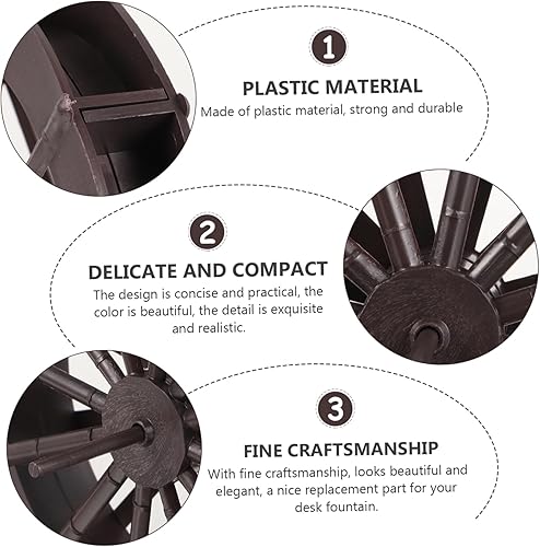 Miniatura 7 de 2 unids fuente Feng Shui rueda escultura decoración de mesa miniatura escritorio cascada fuente de agua accesorios pequeña rueda de agua Fengshui