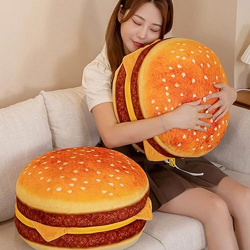 Miniatura 3 de LAUPVXA Almohada de hamburguesa grande de simulación 3D divertida almohada de hamburguesa de queso de peluche almohada creativa de dibujos animados