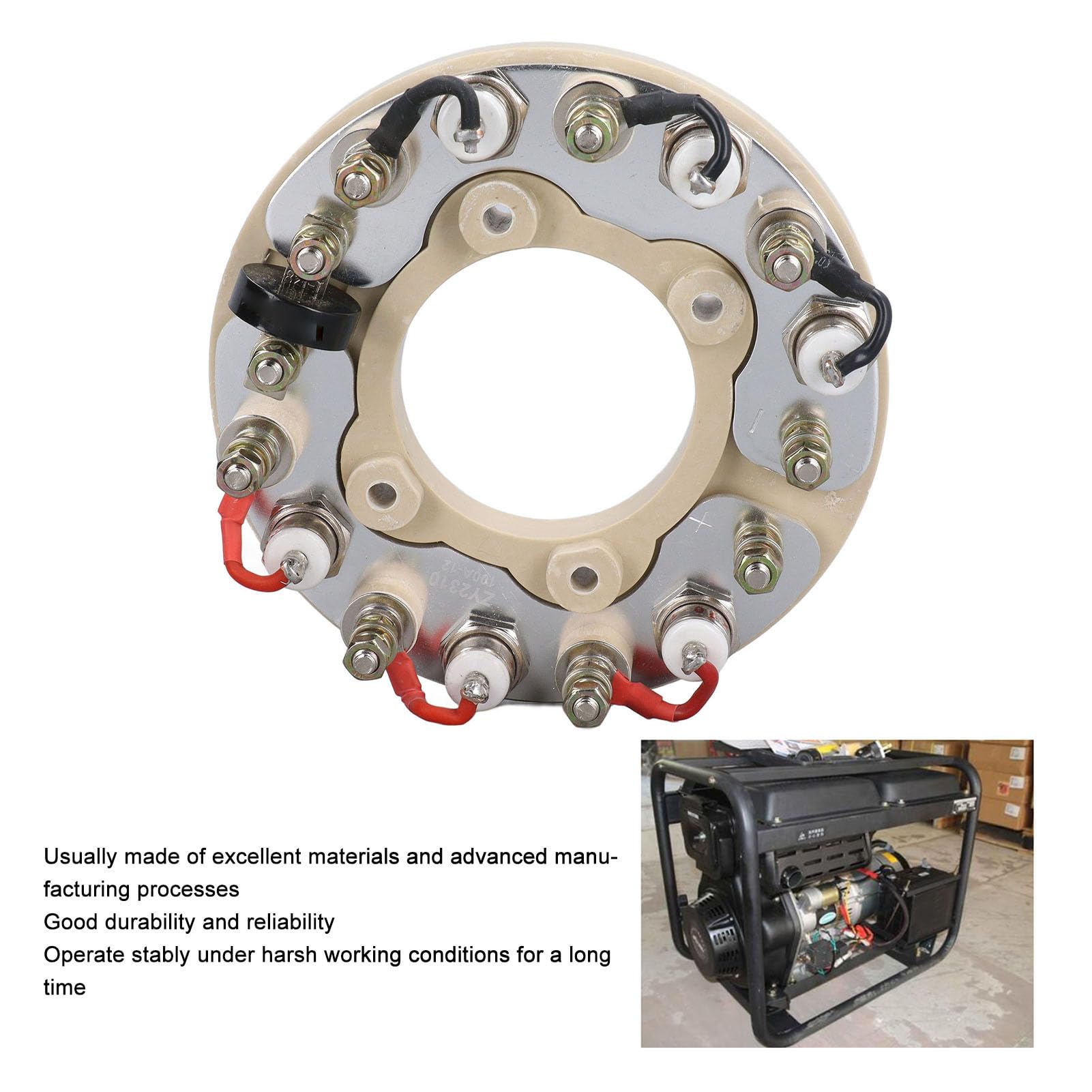 Ausla Ruota Raddrizzatore Ponte Ad Anello Raddrizzatore in Ottone per Componenti Elettronici del Generatore Installazione Semplice Uscita CC Stabile Resistente Alla Corrosione per la Riparazione del