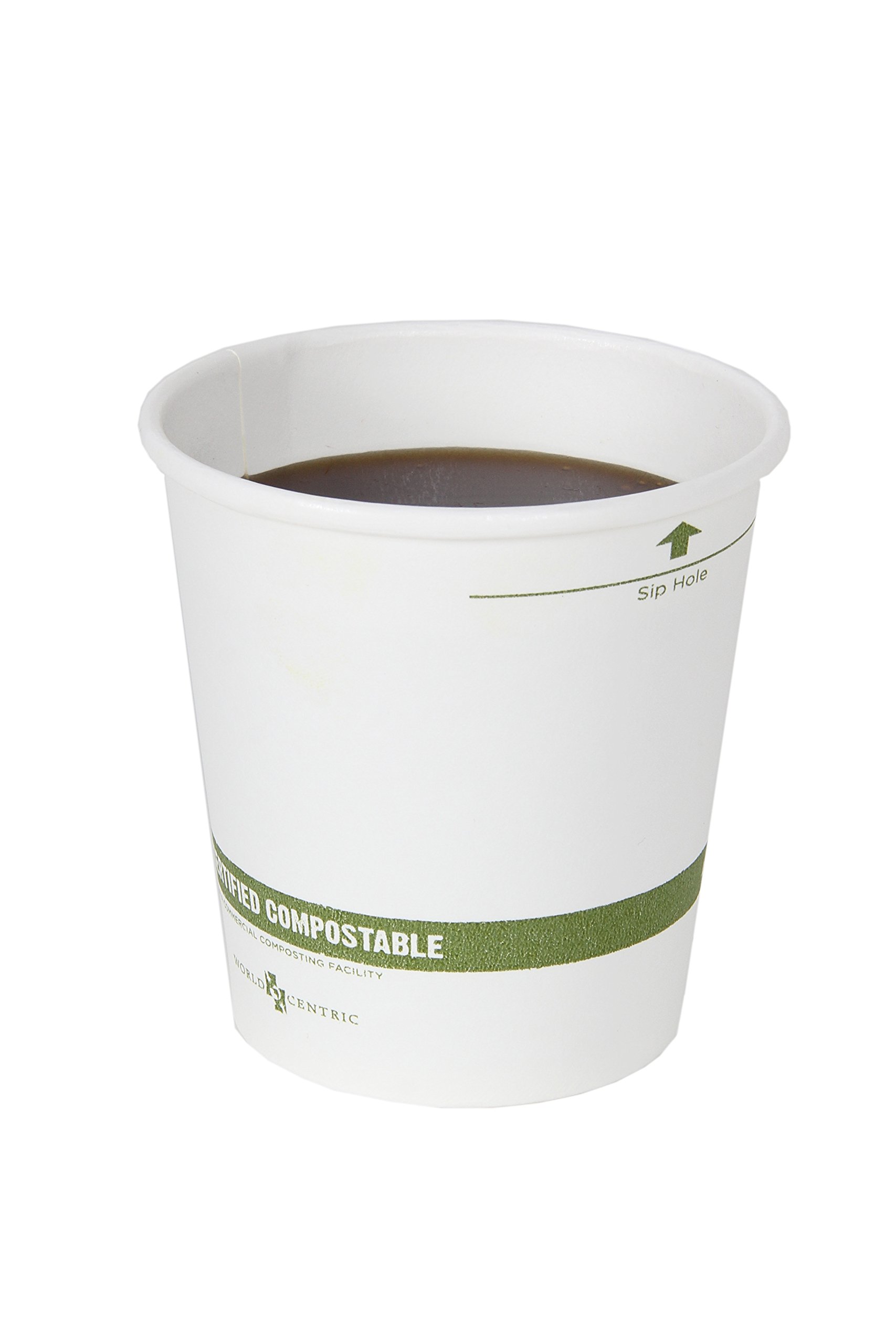 World Centric's 100% Biodegradable, 100% Compostable Paper PLA-Lined 10 Ounce Coffee Cup, 50 Pack