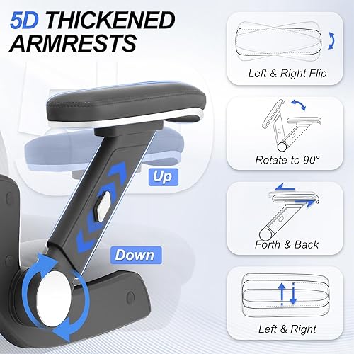 Miniatura 3 de Silla de oficina ergonómica de 750 libras, sillas de oficina grandes y altas mejoradas para personas pesadas, silla de escritorio de malla con