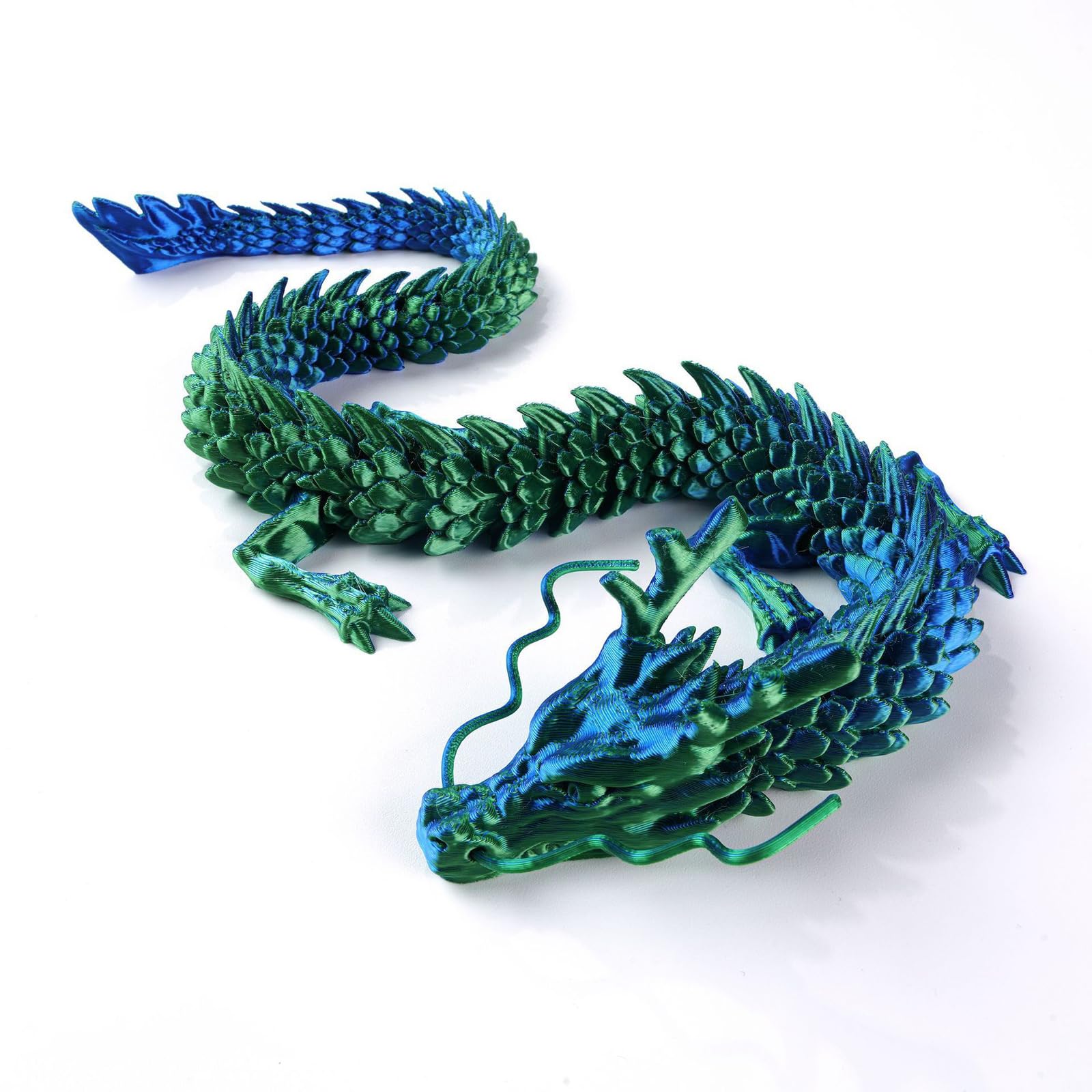 YXYDUM 3D Printed Dragon, 17.7 Inch Articulated Dragon, Crystal Dragon, Dragon Fidget Toy, Home Office Decor Executive Desk Toys