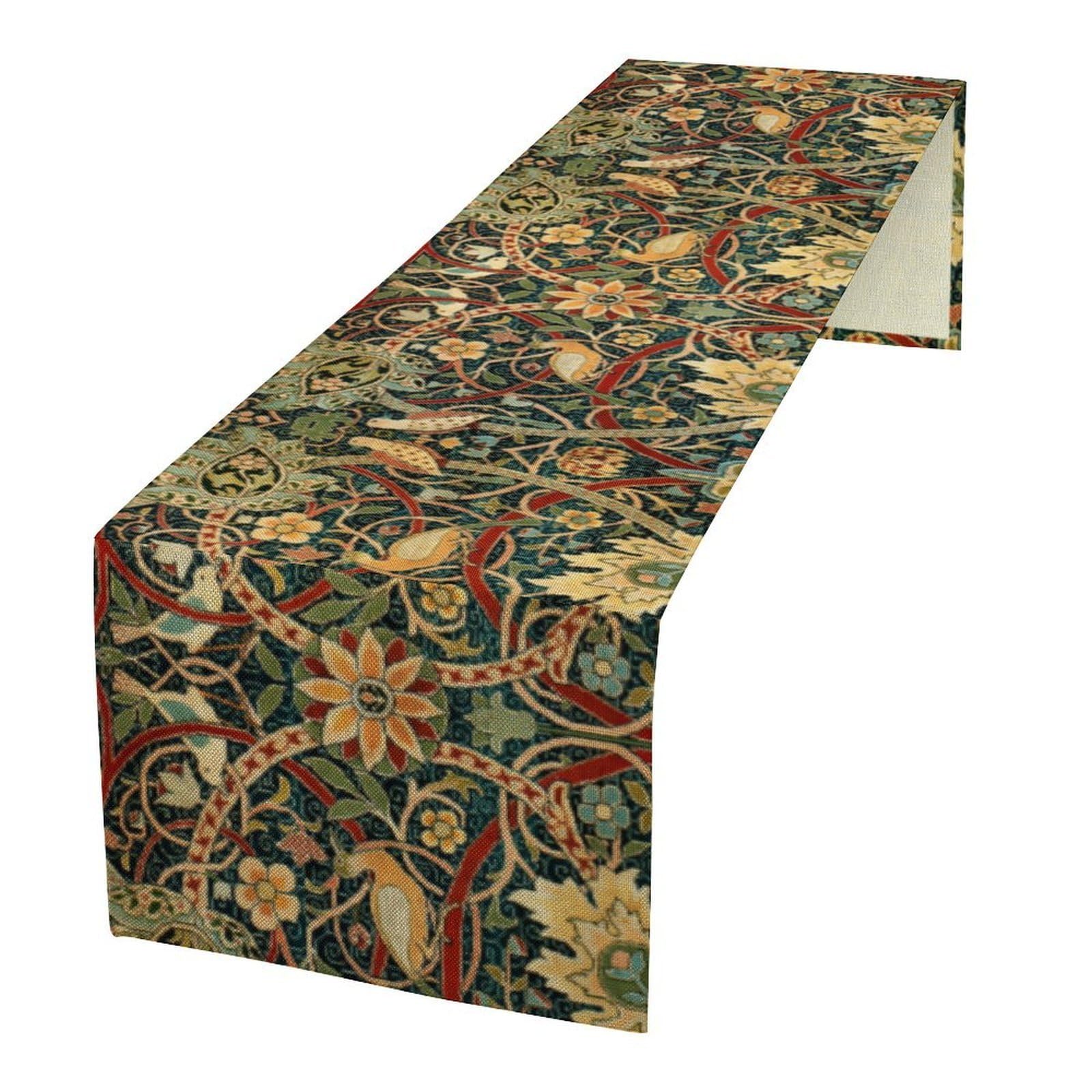 William Morris Table Runner Vintage Flowers Table Runner for Dining Table Decor 13 x 108 Inch Strawberry Thief โ image 1