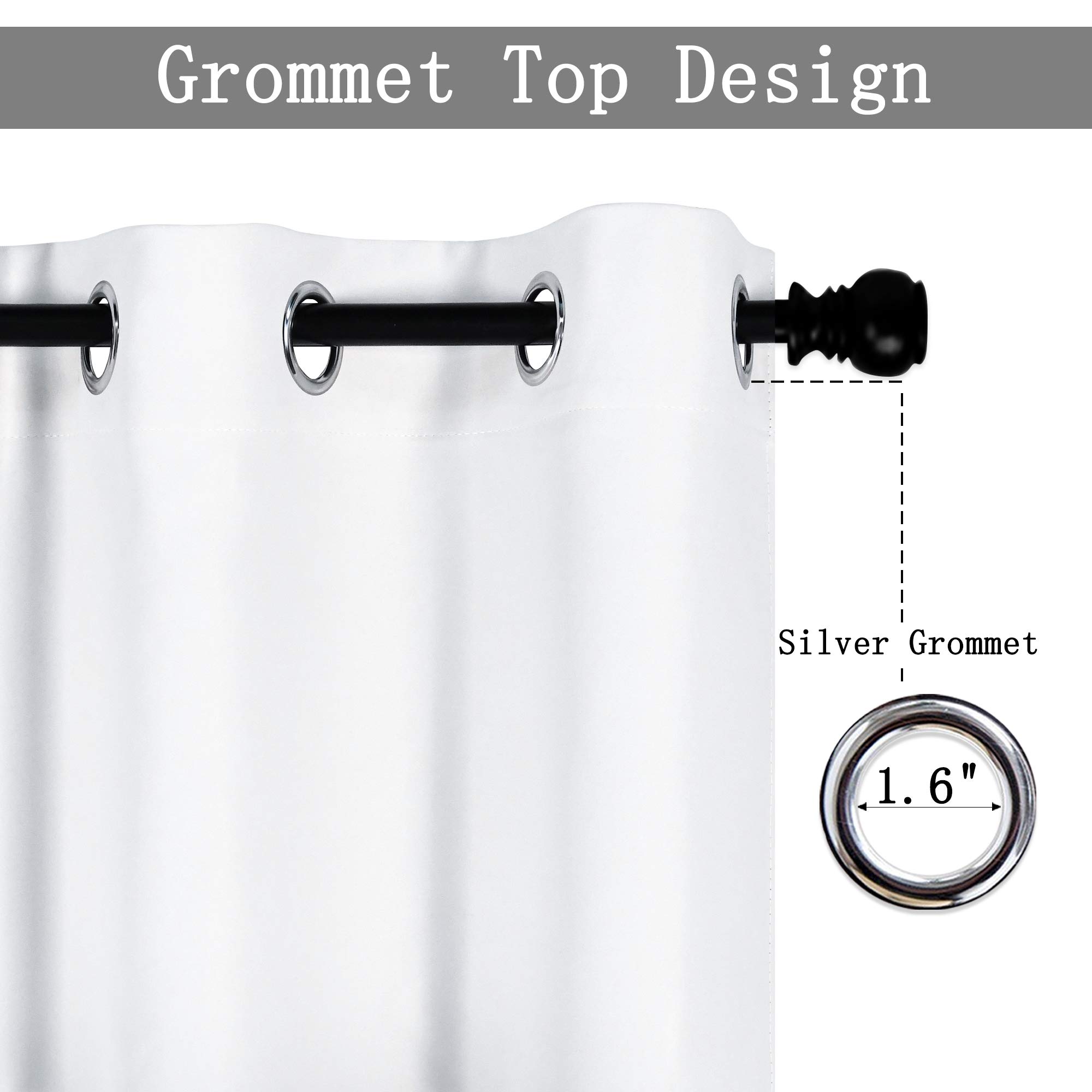 DECOVSUN Cantonnière à œillets pour fenêtre 178 x 45,7 cm - Blanc uni - Rideau occultant pour Cuisine, Salon, cantonnière Courte Droite pour Chambre à Coucher, Chambre d'enfant