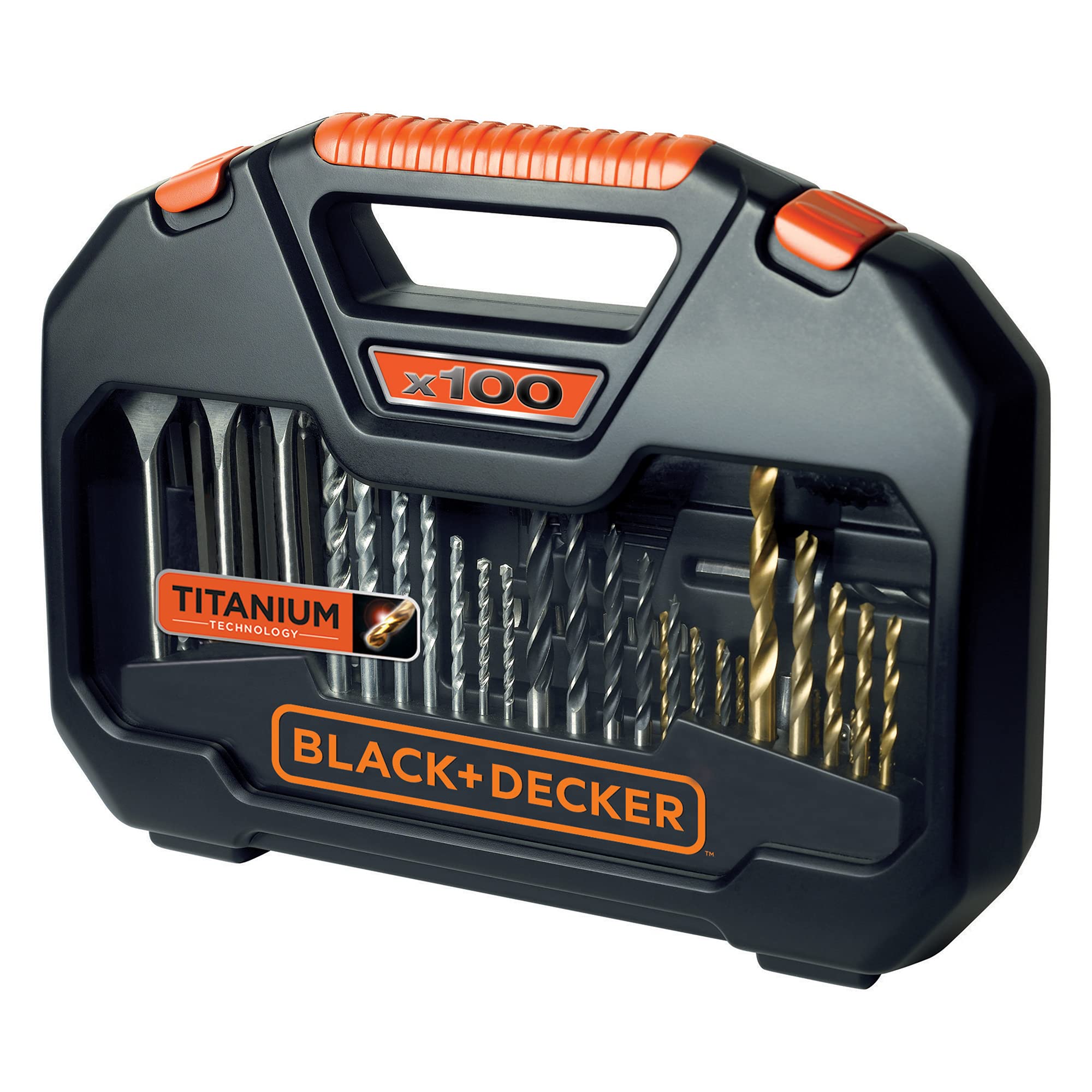 BLACK+DECKER Kit de Broca para Furar e Parafusar, Maleta com 100