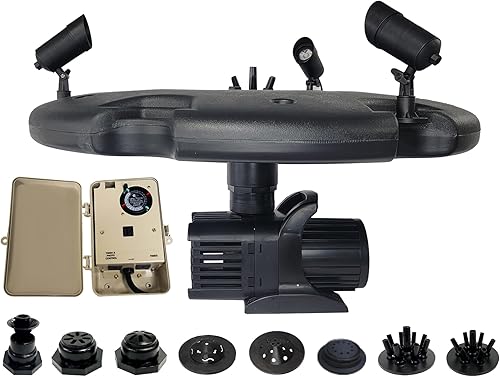 Miniatura 14 de HALF OFF PONDS Fuente flotante - Aireador de estanque de 1.5 HP, cable de 100 pies - Bomba de agua de 12,500 GPH - 11 patrones de pulverización