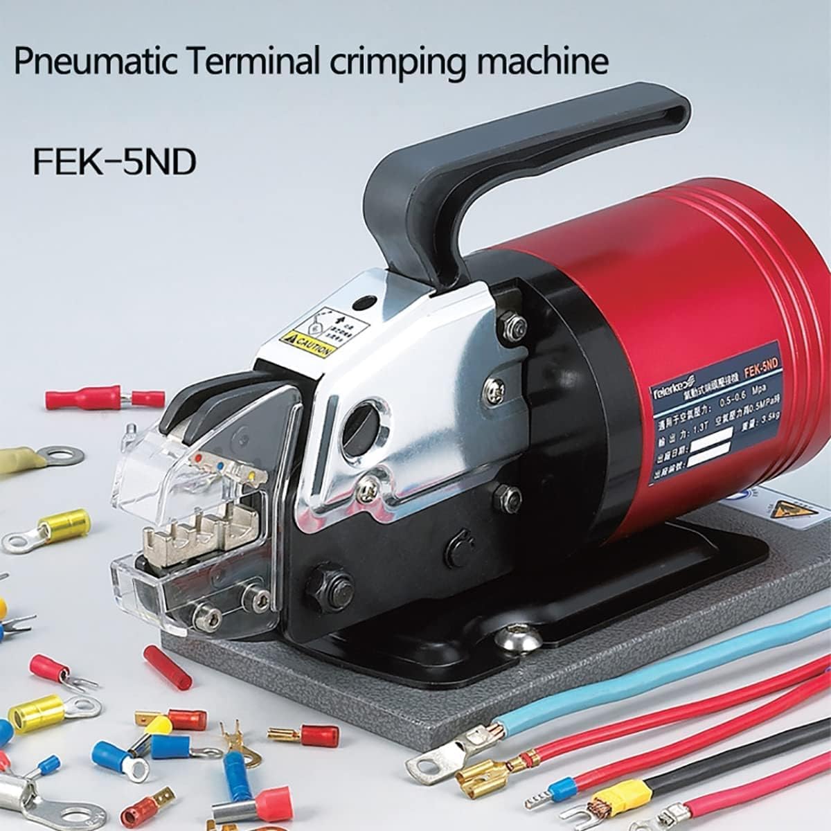 Prensacables Neumático Semiautomático, para Cables hasta 10mm², 1.3T de Fuerza con Diseño Portátil y Matrices Intercambiables, para Conexiones Eléctricas y Uso Profesional