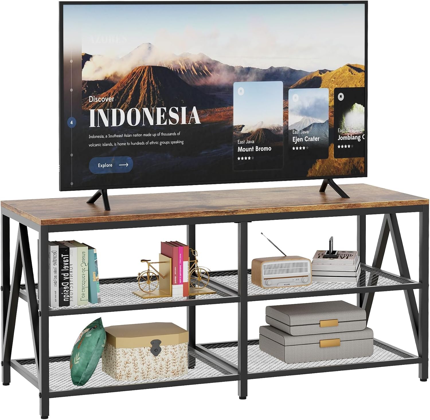 Panca Per TV 110 Cm - Colore Legno, Mobile TV Stretto E Moderno - 2
