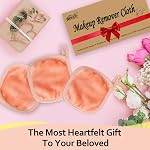 HOMEXCEL Makeup Remover Cloth 12 Pack,Reusable Makeup Remover Pads,Washable Ultra Soft Facial Cleansing Cloths For All Skin Types,5 X 5 In,Pink