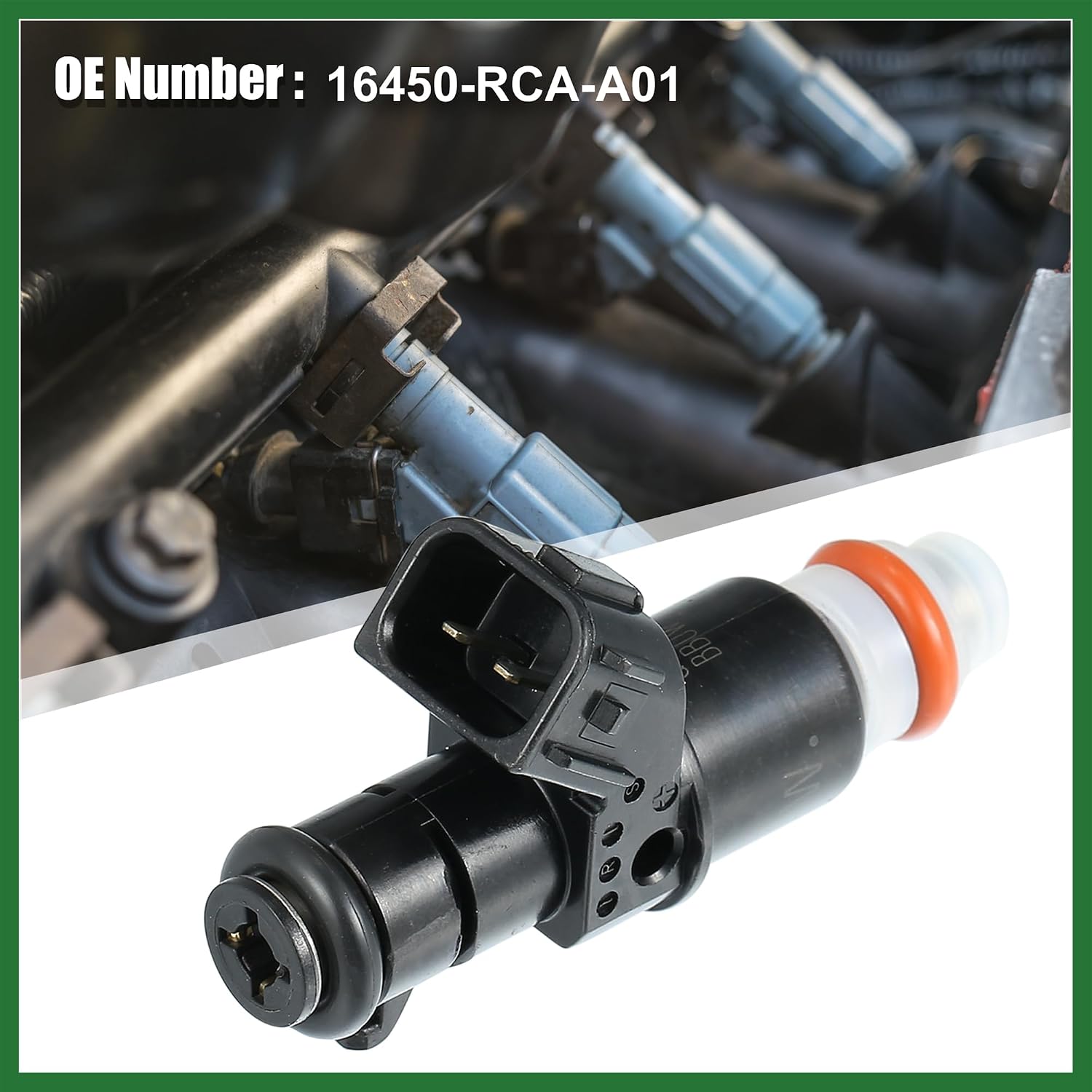 Motoforti 6pcs No.16450-RCA-A01 Fuel Injector Nozzle Replacement for Honda Accord 2003-2007 3.0L for Honda Odyssey 3.5L 2005-2017 Long-lasting