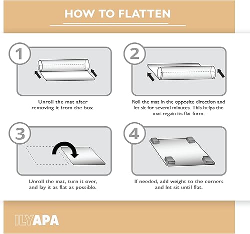 Miniatura 20 de Ilyapa Tapete para silla de oficina para suelo de madera dura, 30 x 48 pulgadas, tapete de PVC para sillas de computadora en suelos de Harwood
