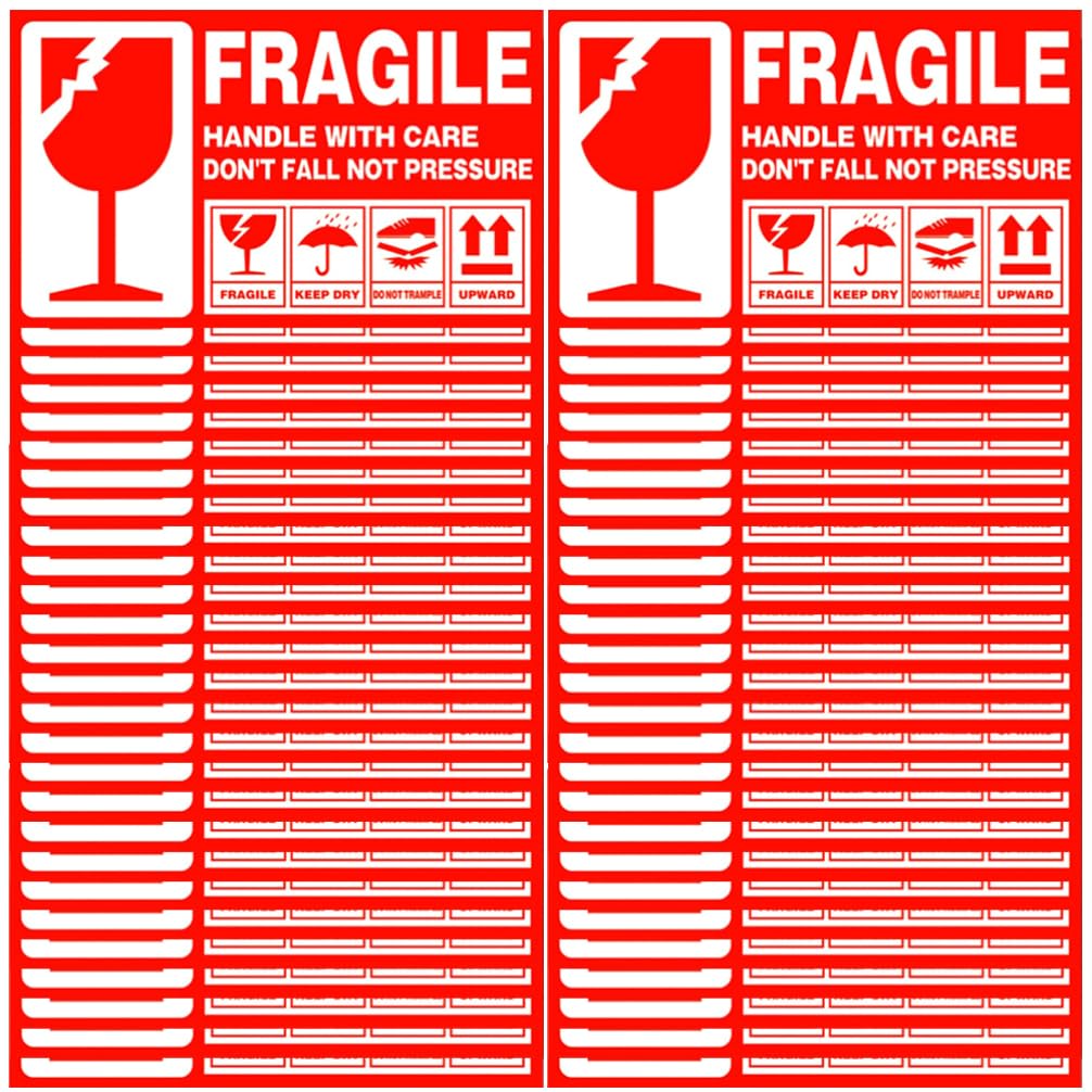 TEHAUX 500pezzi Etichette Fragile Adesive Per Scatole Di Spedizione Avvertimento Di Carico Fragile Etichette Autoadesive