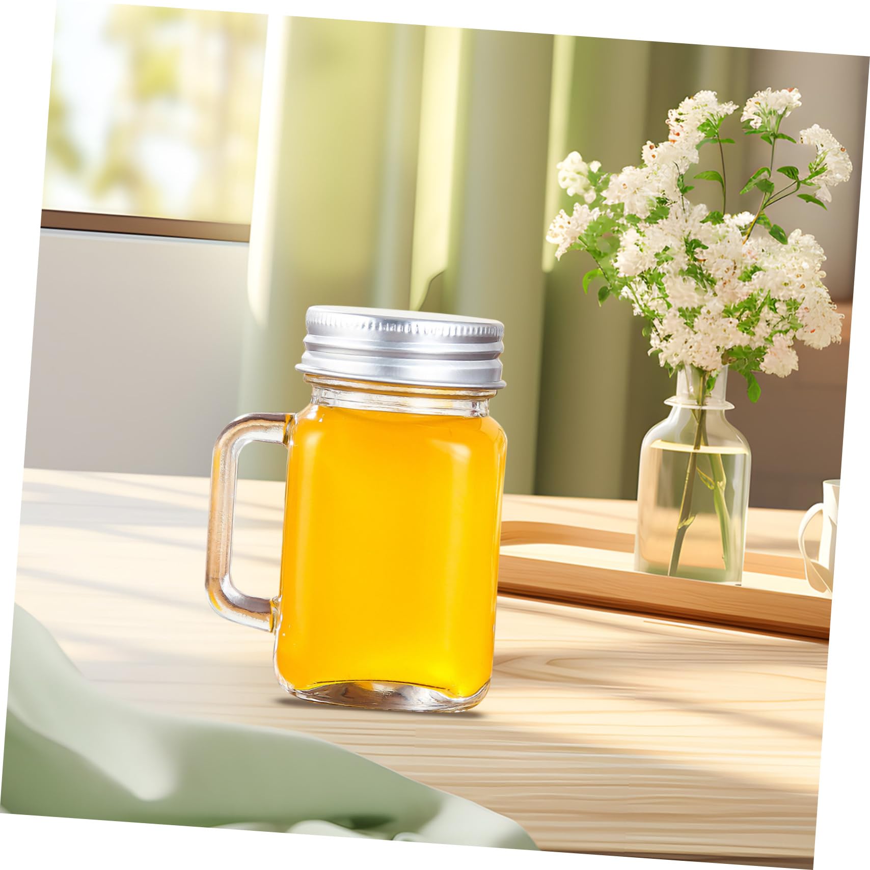 IMIKEYA 2 Sätze Mini-einmachgläser Einmachglas Mit Griff Glasbecher Mit Deckel Marmeladenglas Mit Deckel Einweckgläser Marmeladenbecher Kleiner Honigbehälter Transparent 4 Stück * 2