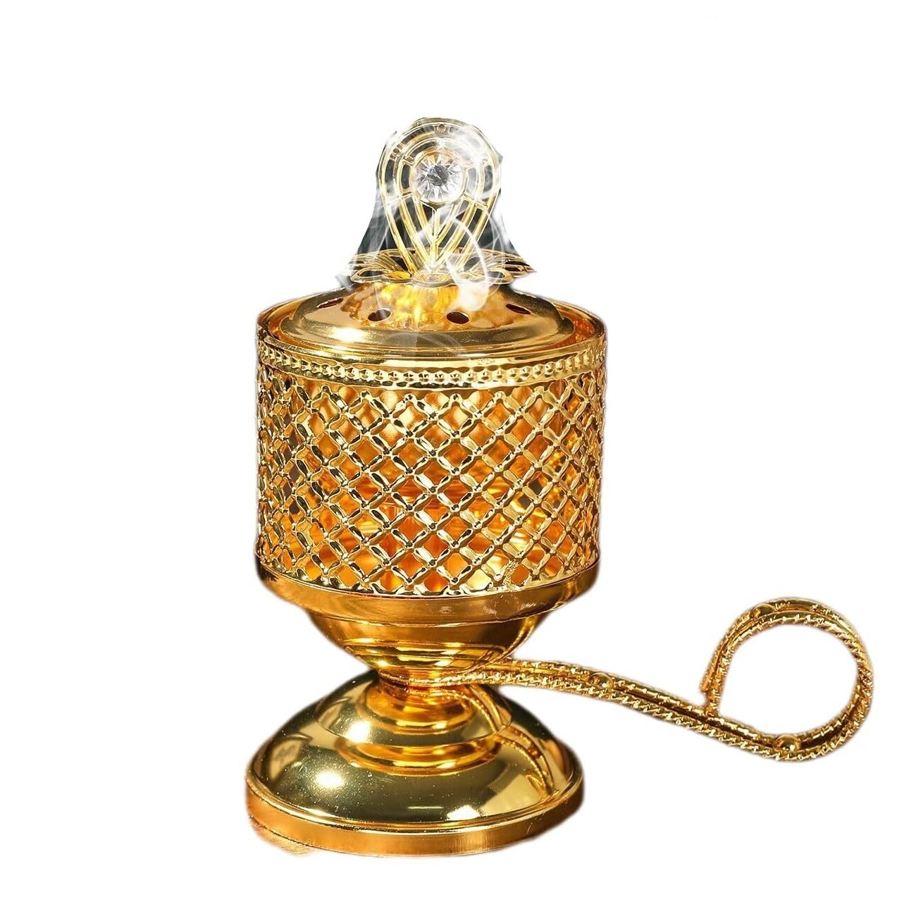 Hollow-Out Metal Cone Incense Burner–Arabic Middle Eastern Censer for Aromatherapy,Yoga,SPA,Home Decor,Housewarming Gift