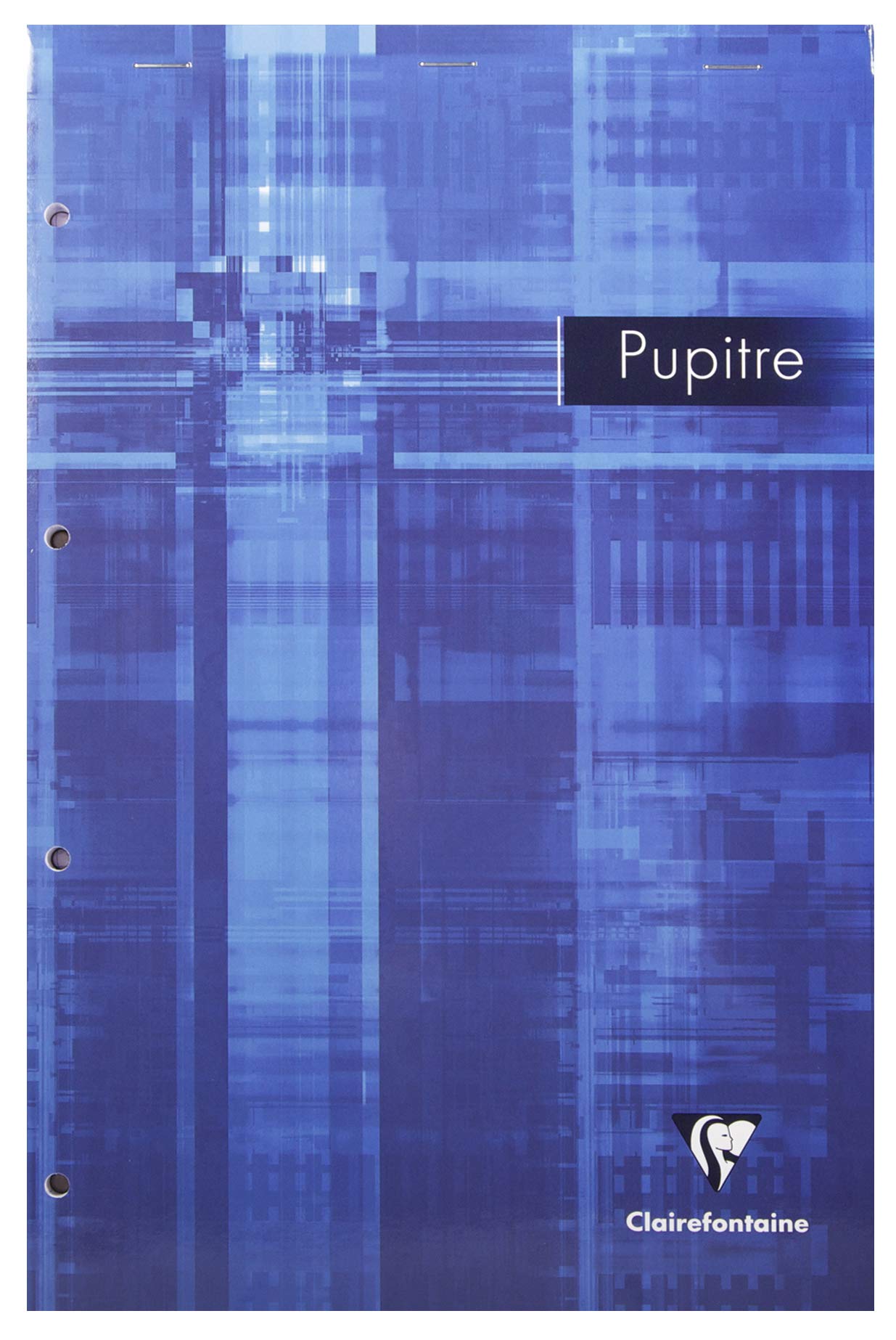 Clairefontaine 66132C - Packung mit 5 Blöcken Pupitre DIN A4+ kopfseitig geheftet, mikroperforiert, 4-fach gelocht, 80 Blatt 90g, kariert, farbig sortiert, 1 Pack