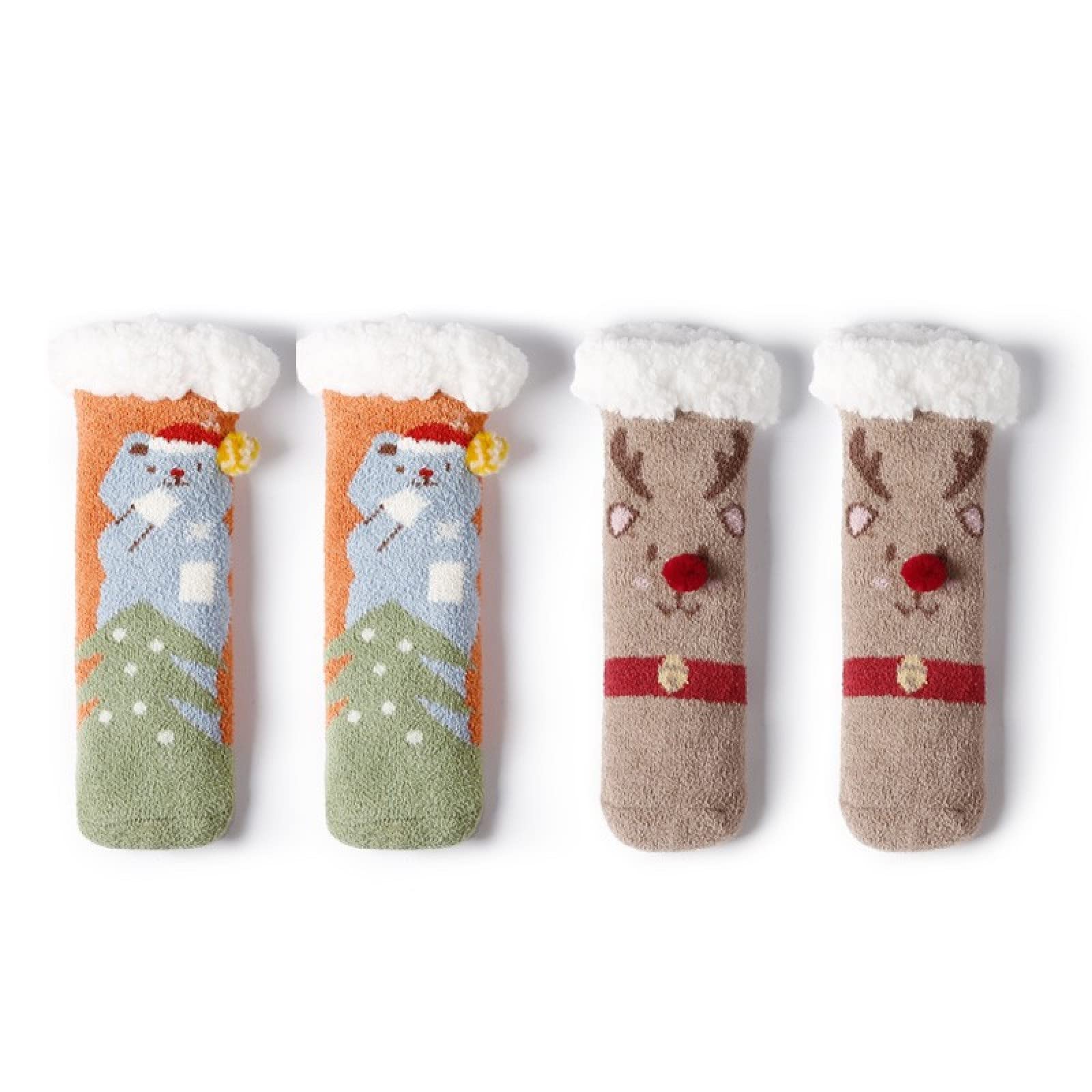 Chaussettes Chaussettes Running Socquettes Chaussettes En Molleton De Corail Femmes Automne Et Hiver Polaire Épaississement Plancher De La Maison Moyen Tube Confinement En Peluche Chaud Mignon Chausse