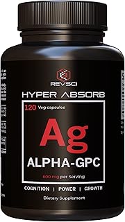Alpha GPC Choline Supplements, 120 Hyper Absorb Capsules - Alpha GPC 600 mg Serving Acetylcholine Supplements - Alpha GPC ...