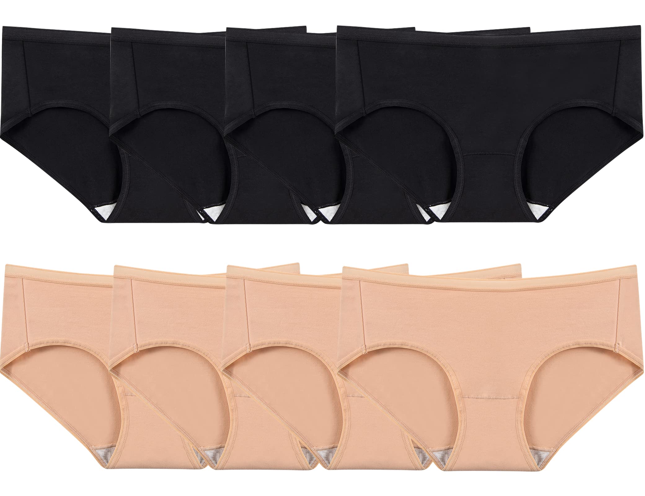 Kiench Big Girls Underwear Hipster Panties Teens Cotton Briefs 8-Pack