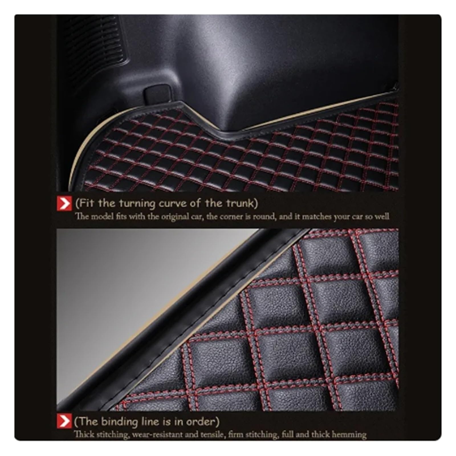 Kofferraumwanne Für Tesla Für Model S 2015-2016 Künstliche Leder Kofferraum Matte Hinten Trunk Cargo Schutz Matte Schutzfrachtmatte(Wine red)
