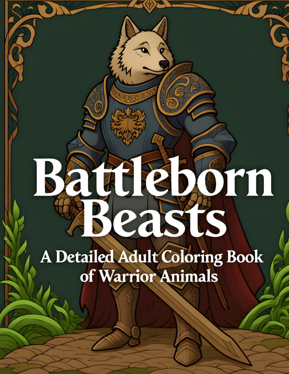 Battleborn Beasts: A Detailed Adult Coloring Book of Fantasy and Historical Warrior Animals 20+ Intricate Designs