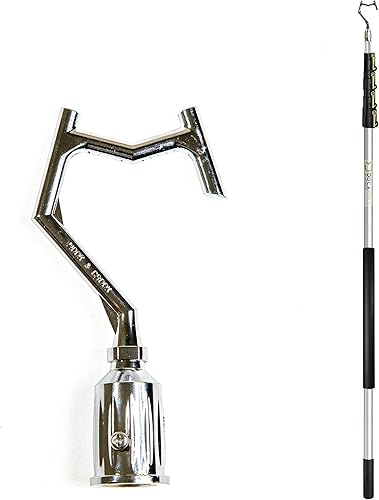 Gancho para Bote DOCA - Herramienta Colgador de Poste para Luces Navideñas - Gancho Utilitario Duradero y Liviano para Atraque, Remoción