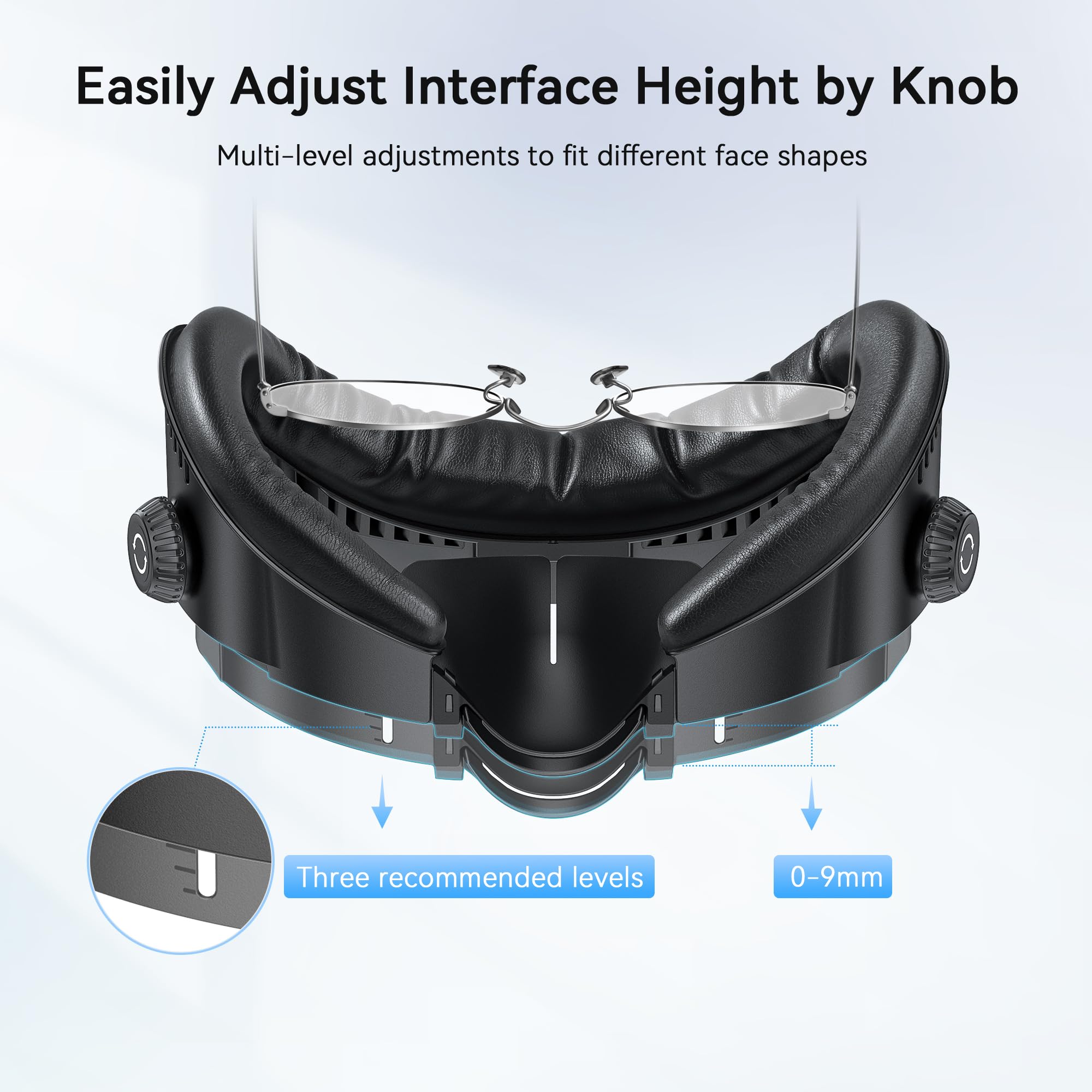 AMVR FC4L Face Cover Pad Facial Interface Compatible with Meta/Oculus Quest 3 Accessories, with Knob Adjustable, NO Compatible with Meta Quest 3S