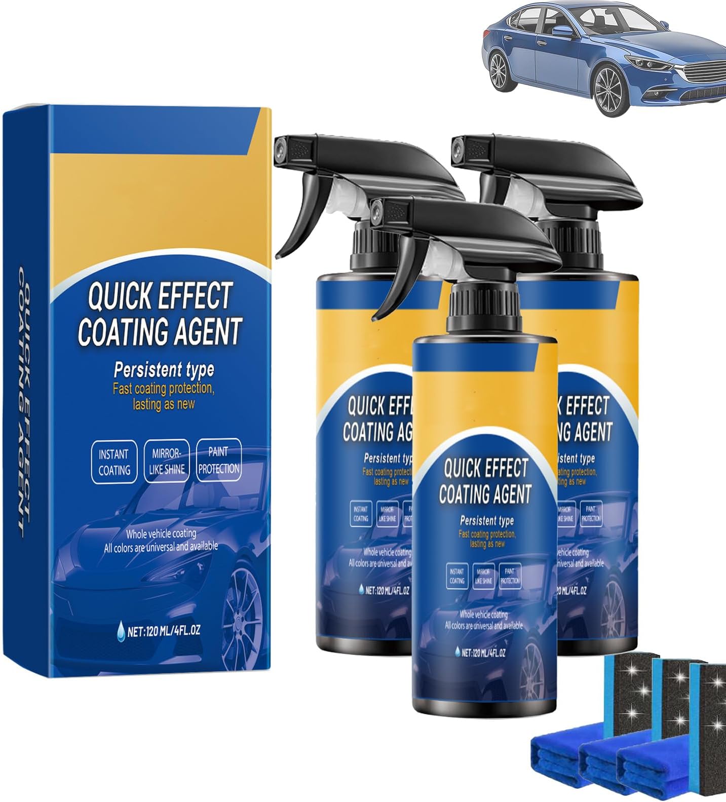 Quick Effect Coating Agent For Car,Shiny Car Stuff Paint Restorer,Quick Effect Coating Agent for Car (3PCS)