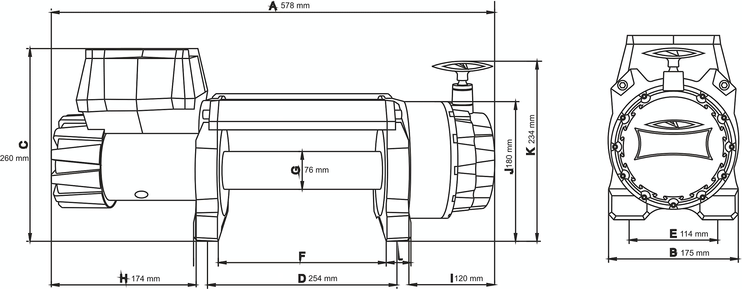 DRAGON WINCH Verricello Elettrico Highlander 12V 15000 lbs 6803kg Cavo in Sintetico 21m per Off-road, Veicolo Fuoristrada, SUV. impermeabile, incluso telecomando senza fili + accessori per verricello