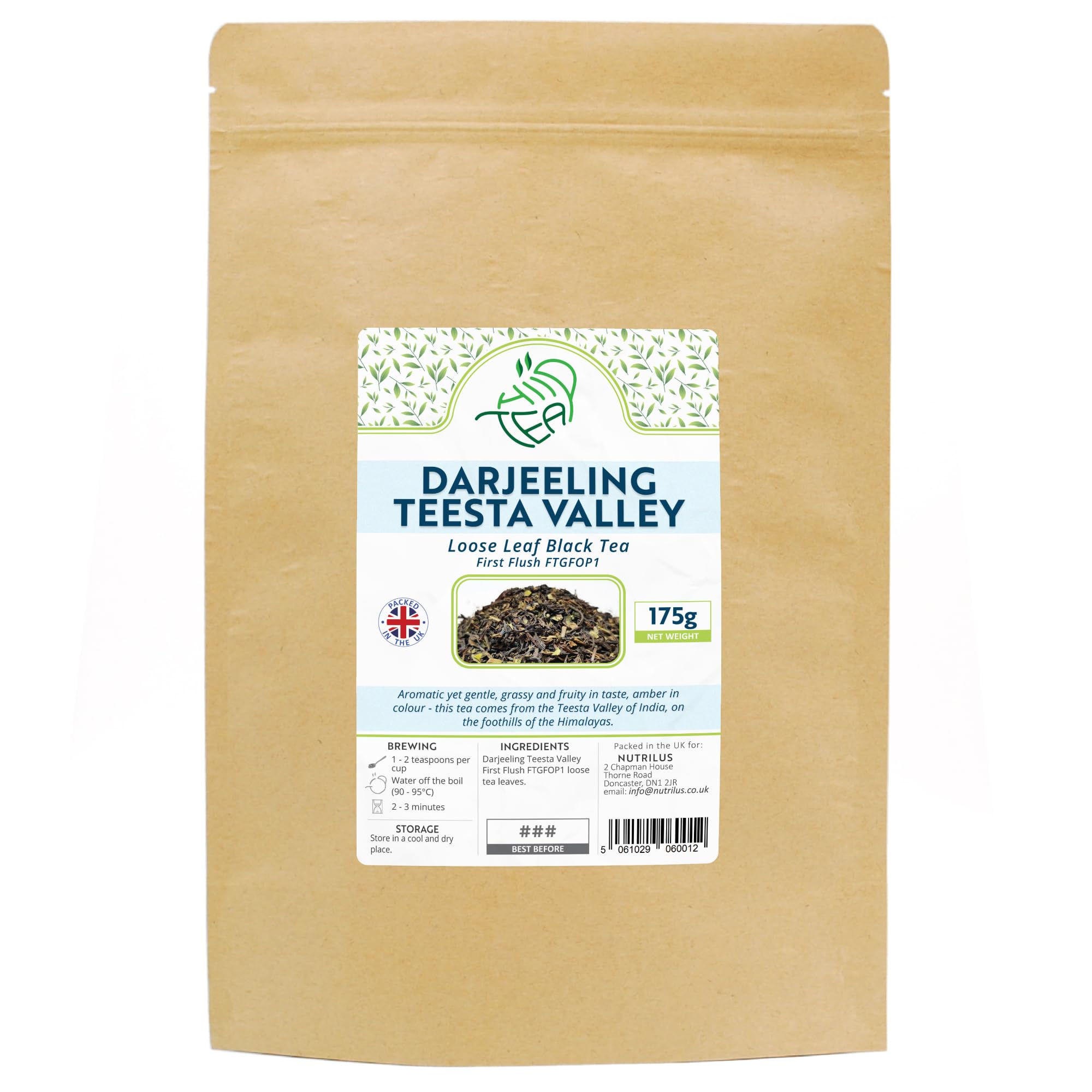 Darjeeling Teesta Valley Premium First Flush FTGFOP1 Black Loose Leaf Tea (175g)
