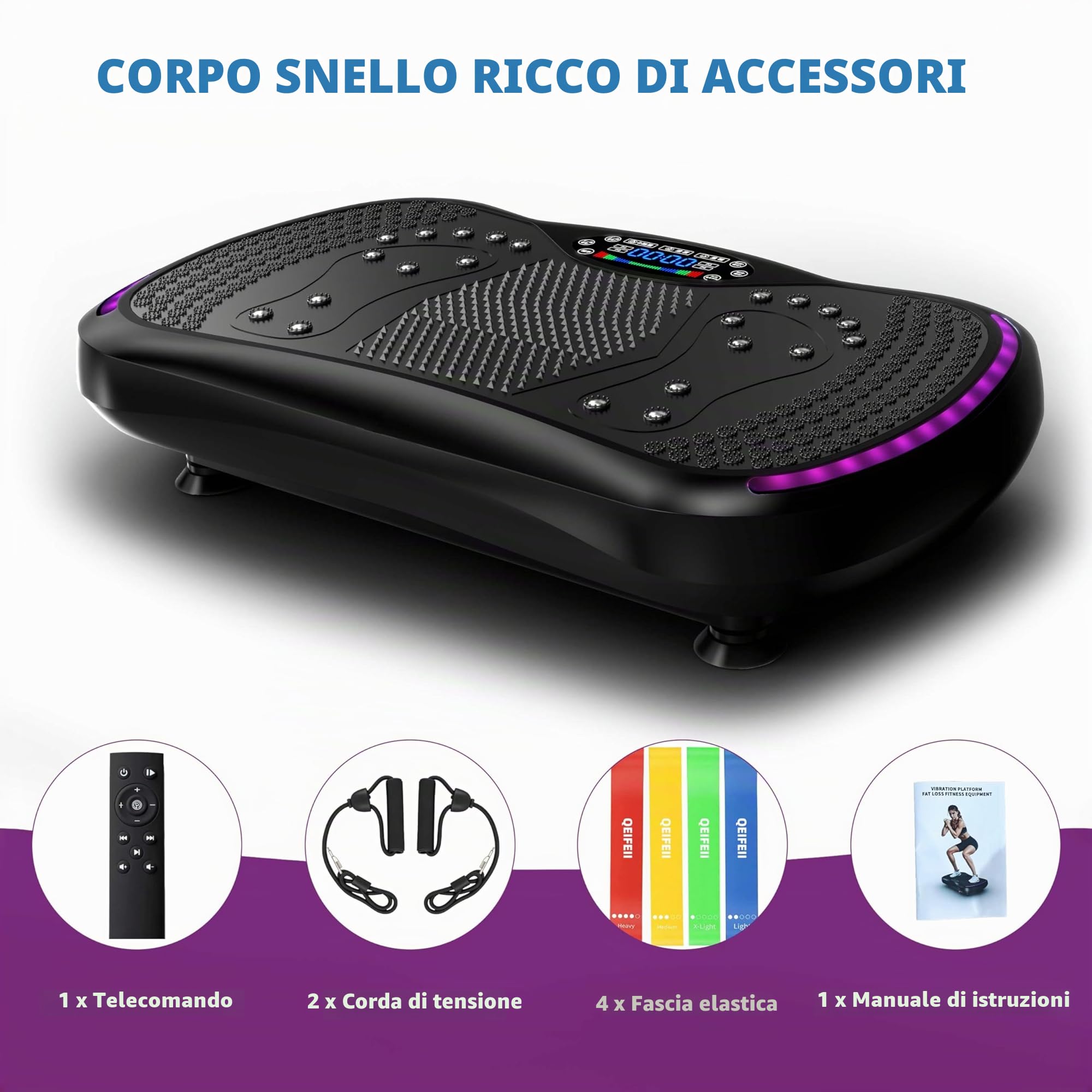 Pedana Vibrante Dimagrante, Piastre Vibranti 3D per la Perdita di Peso e il Drenaggio Linfatico, 200 Velocità Regolabili, Peso Massimo 400 Lbs, Piattaforma per il Fitness a Casa