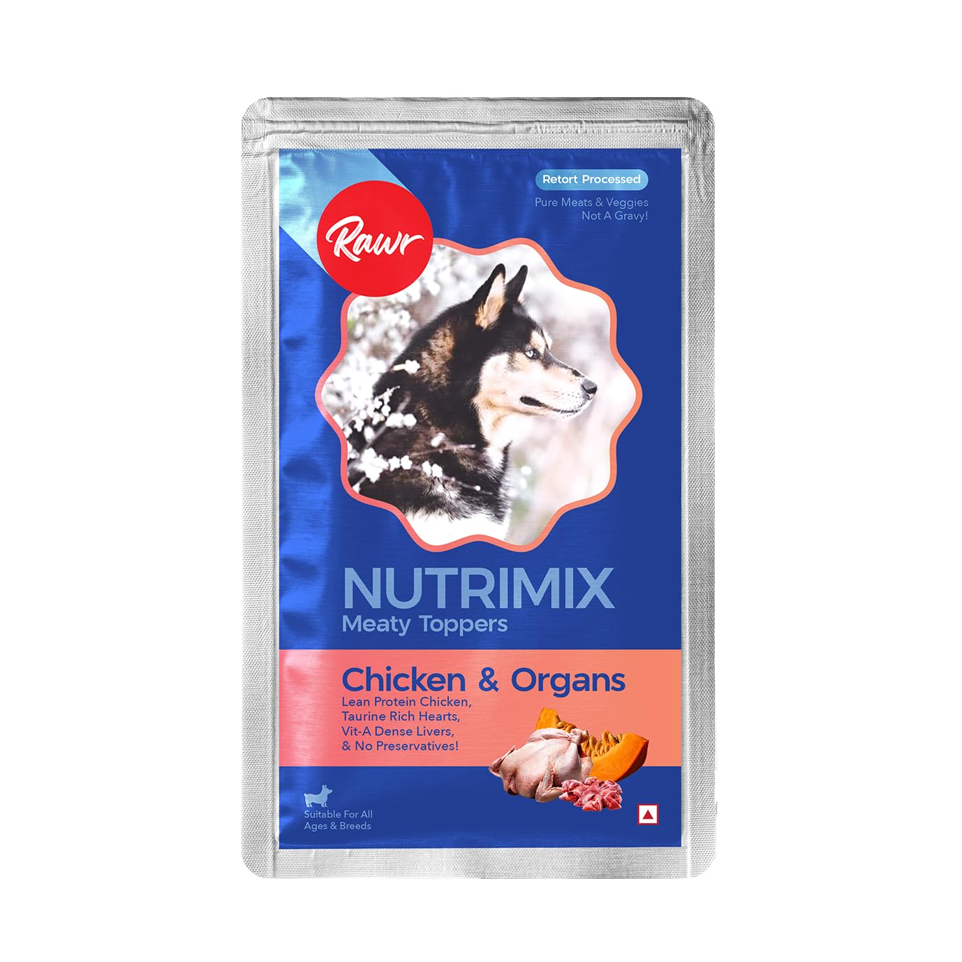 Rawr4Dogs | Nutrimix Wet Food Toppers | Chicken & Organs Recipe | Not a Gravy - 100% minced Meat with no preservatives | Makes Every Meal Drool Worthy | 80g - Pack of 6 (B0CV5NC35H) Amazon Price History, Amazon Price Tracker