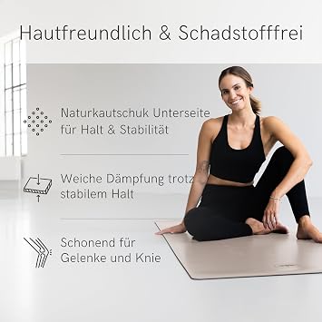 Lotuscrafts Yoga Mat Pure - Extremely Non-Slip PU Surface - Ecological Made of Natural Rubber - Professional Yoga Mat Ideal for Hot Yoga and Ashtanga Yoga - Extra Wide [183 x 66 x 0.4 cm]