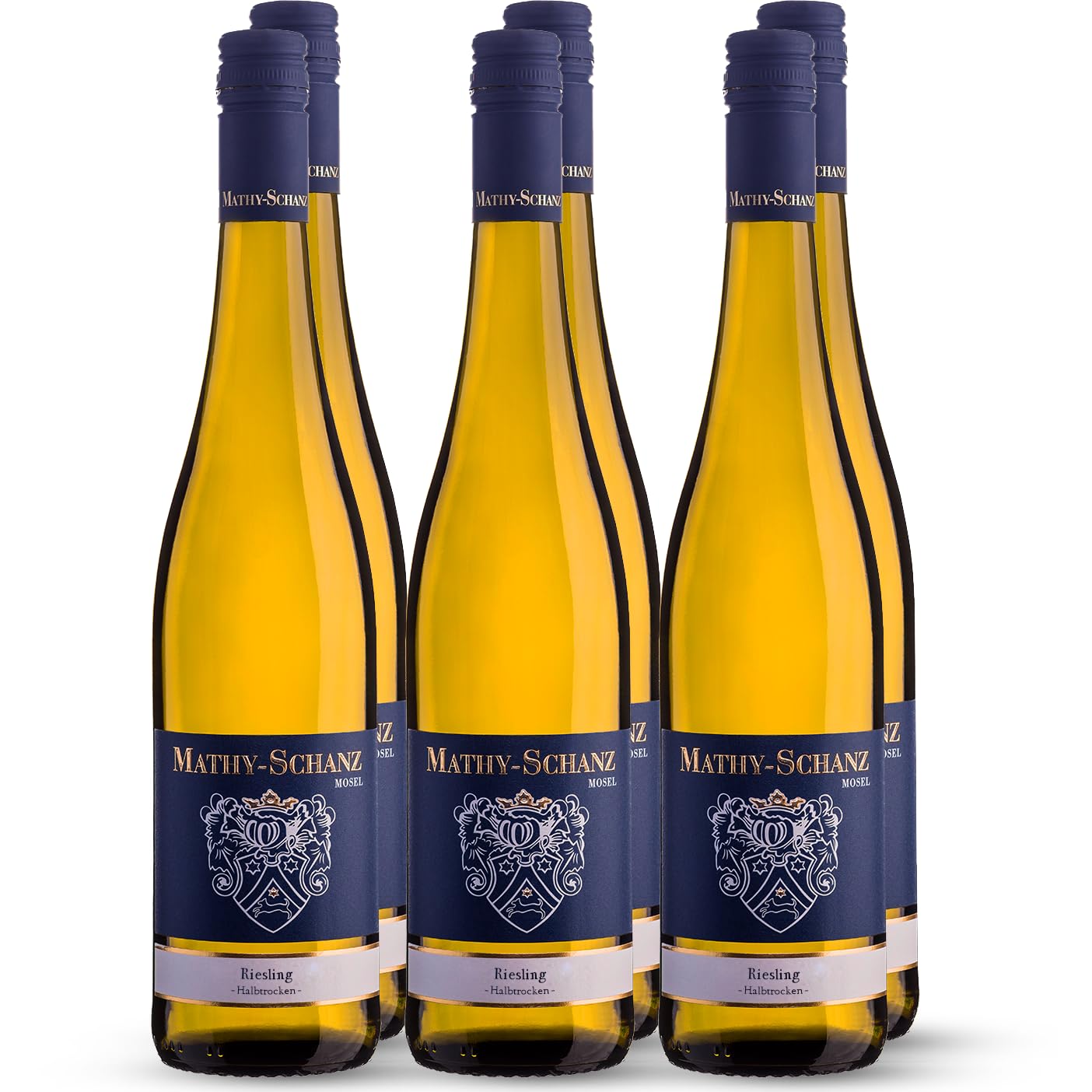 Weingut Mathy-Schanz - Riesling Halbtrocken | Wein von der Mosel (6 Flaschen (6 x 0,75l))