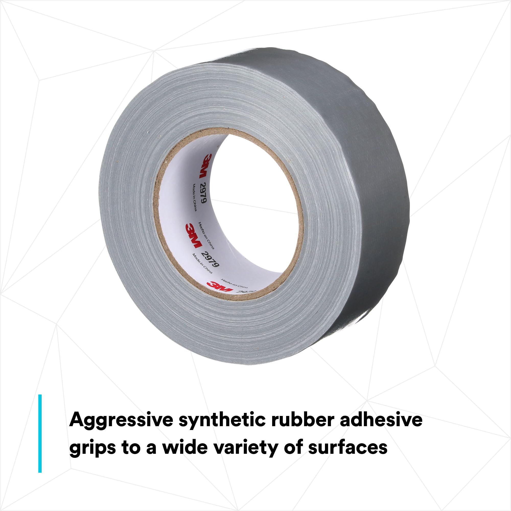 3M Contractor Grade Multi-Use Duct Tape 2979 Silver, 1.88 in x 60 yd 7.0 mil, Individually Wrapped, Conveniently Packaged by